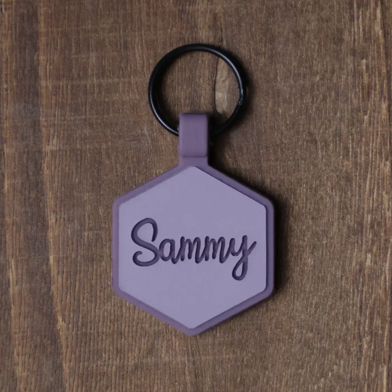 Heather Purple Silicone ID Tag - Image 3