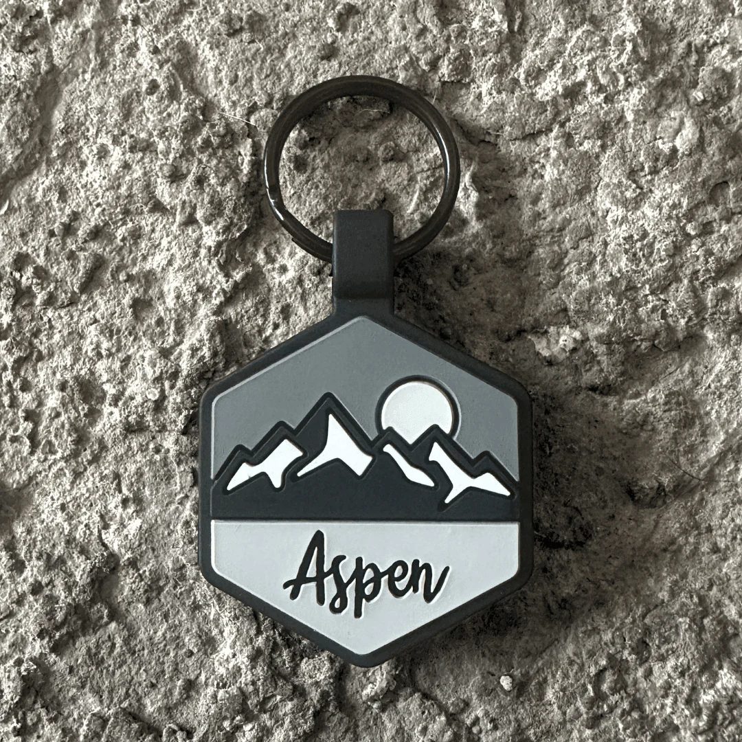 QR Code Pup's Peak Silicone Dog ID Tag - Midnight Granite - Image 3