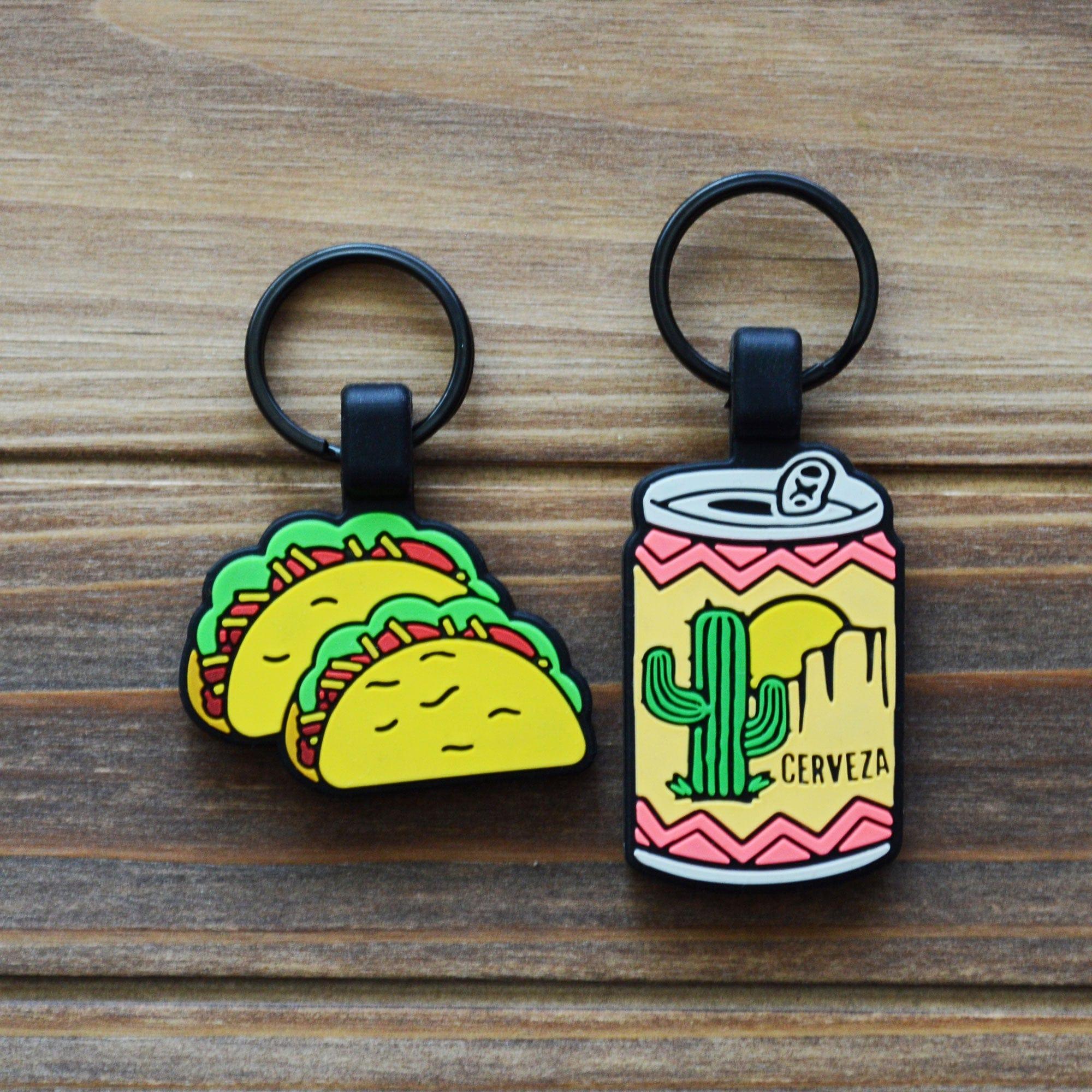 QR Code Tacos and Beer BFF Silicone ID Tag Set - Image 3