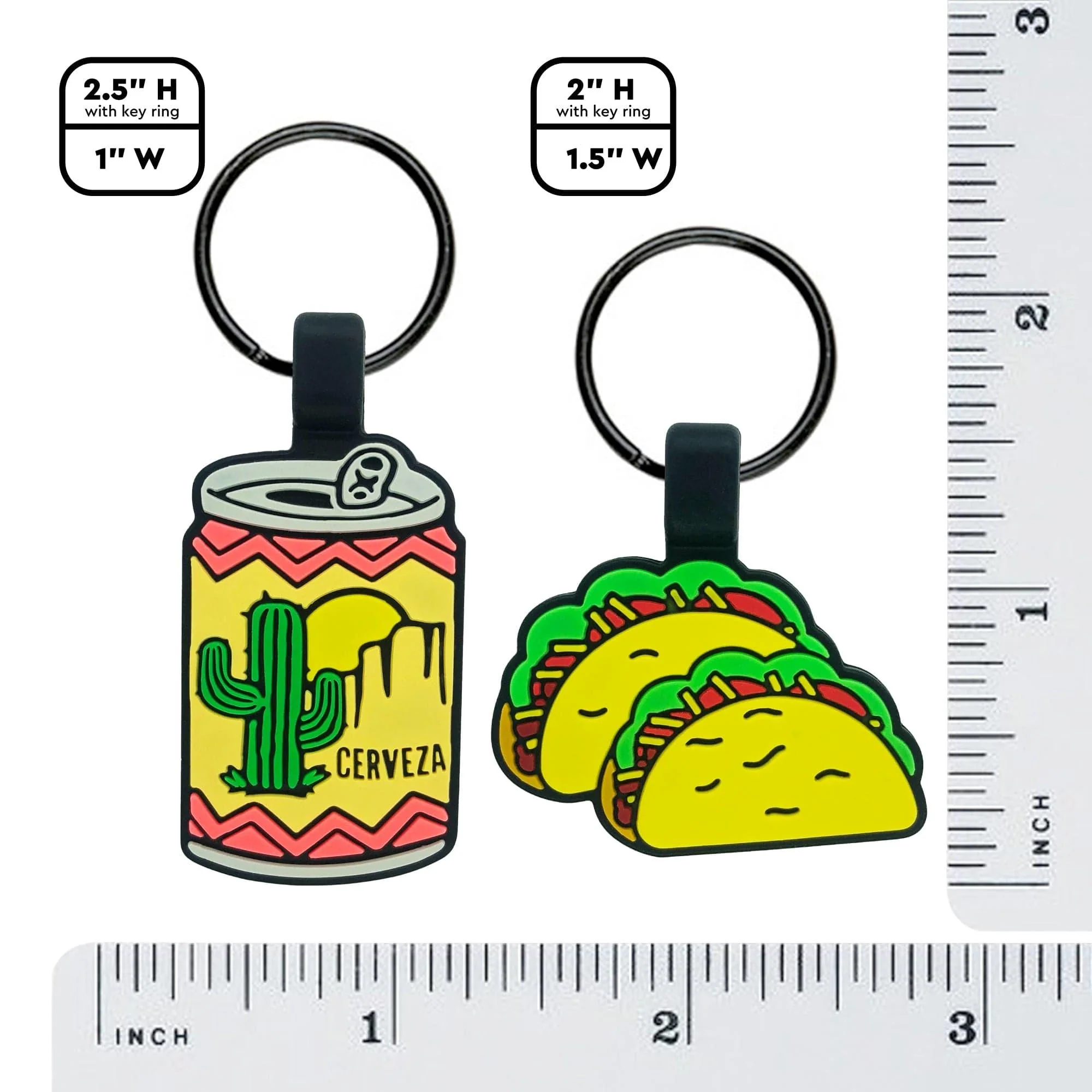 QR Code Tacos and Beer BFF Silicone ID Tag Set - Image 4