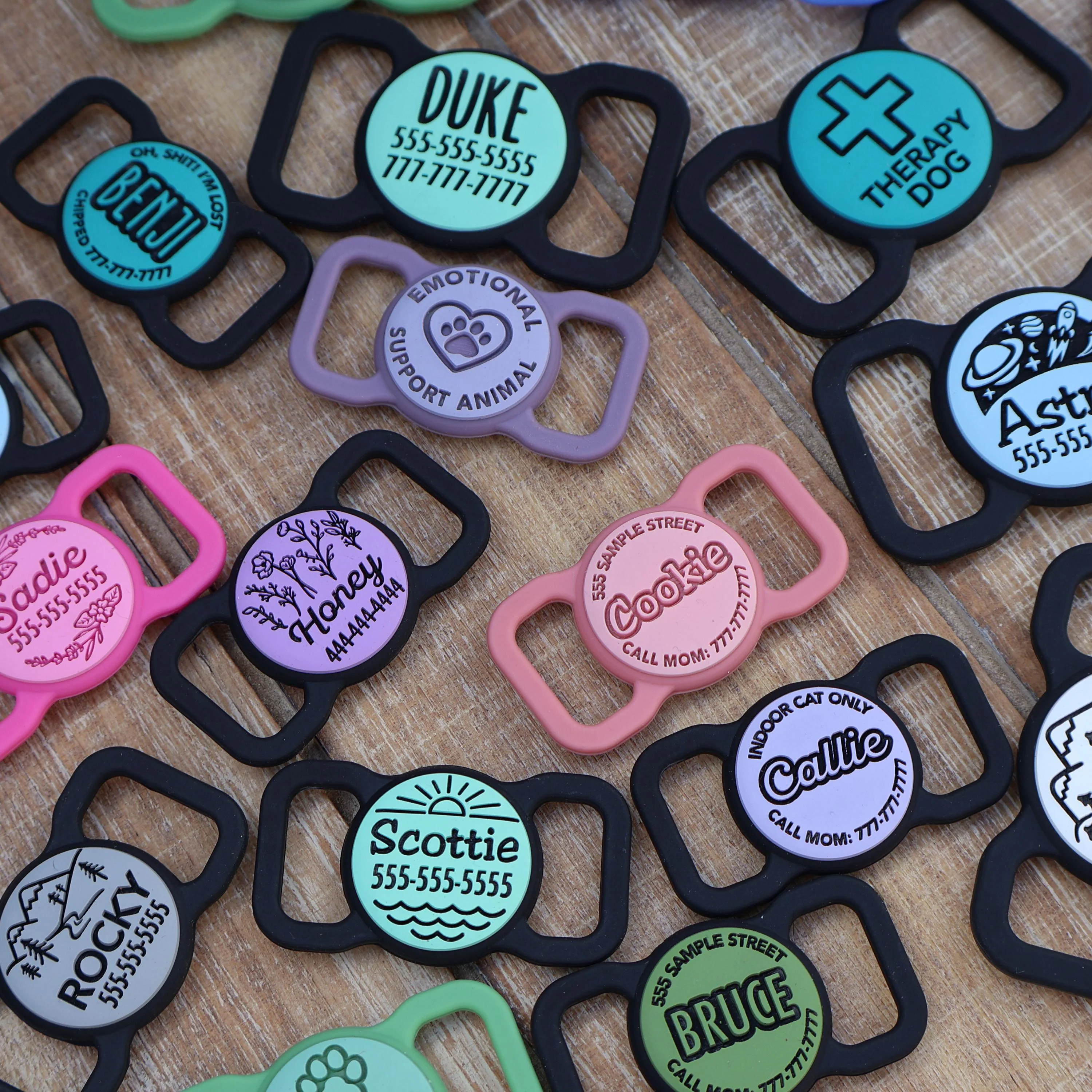 Slim Slide-On Silicone Pet ID Tag | QR Code - Image 5